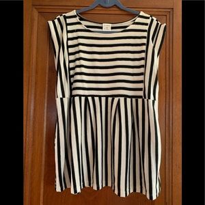 By Together Black and White Striped Tunic